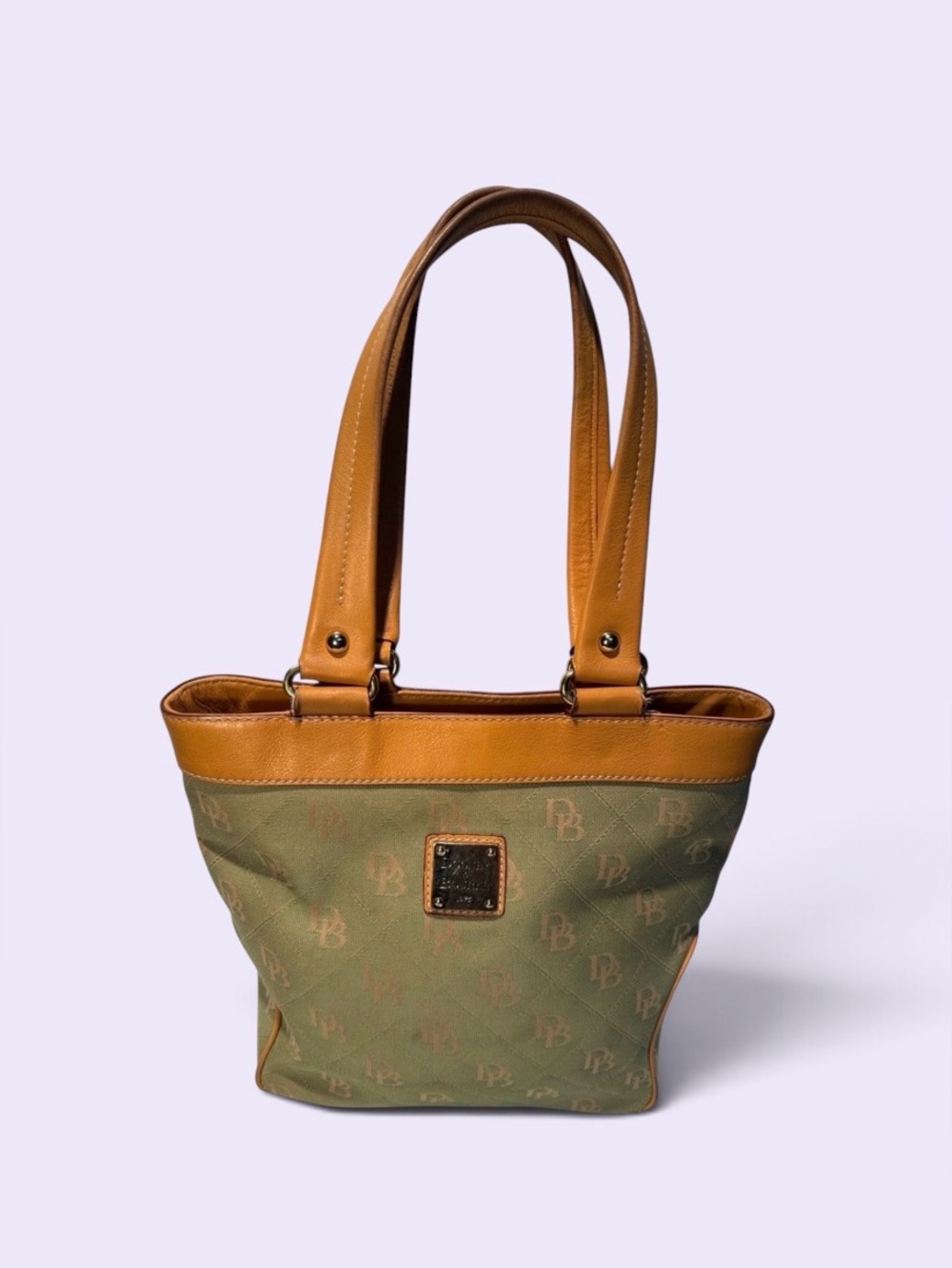Dooney & Bourke Olive Green and Tan Tote